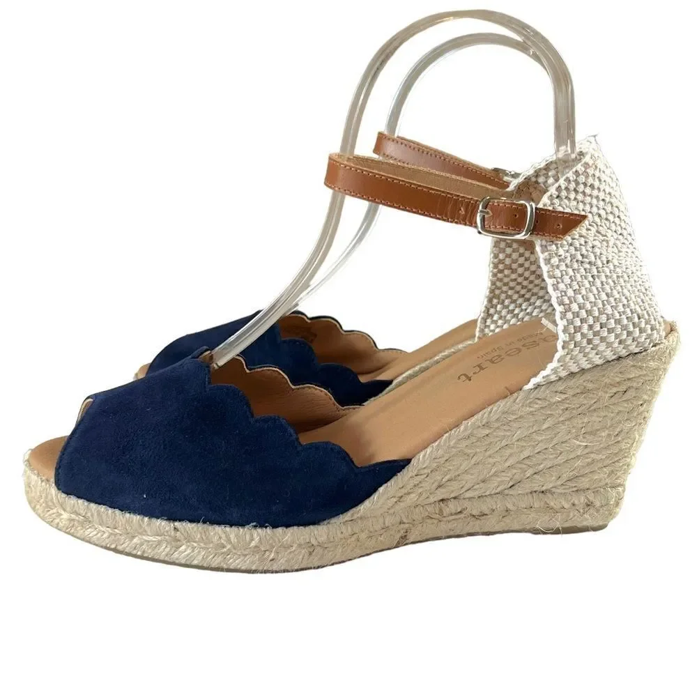 PASEART Adna Open Toe Navy Blue Espadrilles